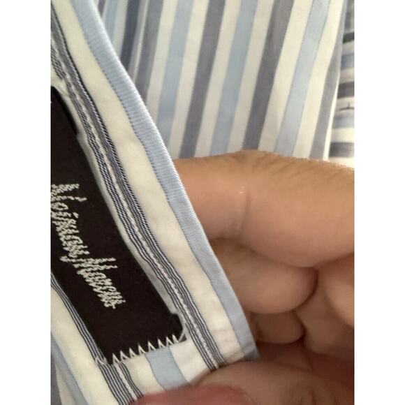 Burberry London Blue Purple Striped Button Down Size 17L - Picture 9 of 12